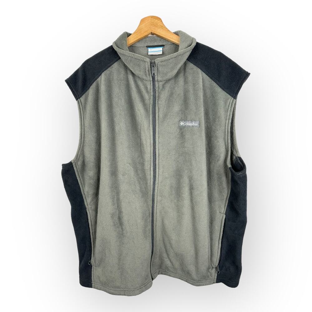 Columbia Mens size XXL Steens Mountain Fleece Full Zip Vest 1639261 Gray